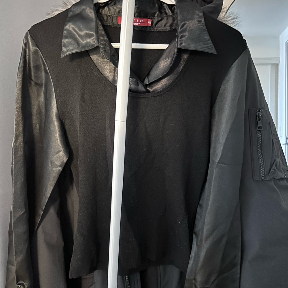 Dalia Tricot Y2K Black Layered Shirt